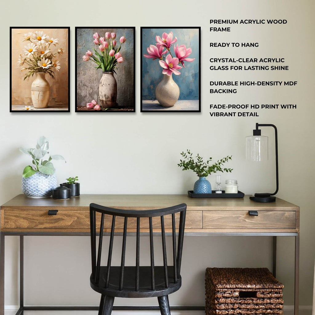 Graceful Bloom Trio | SET OF 3 FRAMES