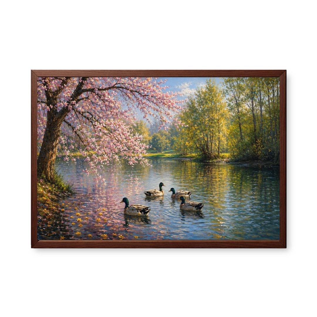 Cherry Blossom Swans