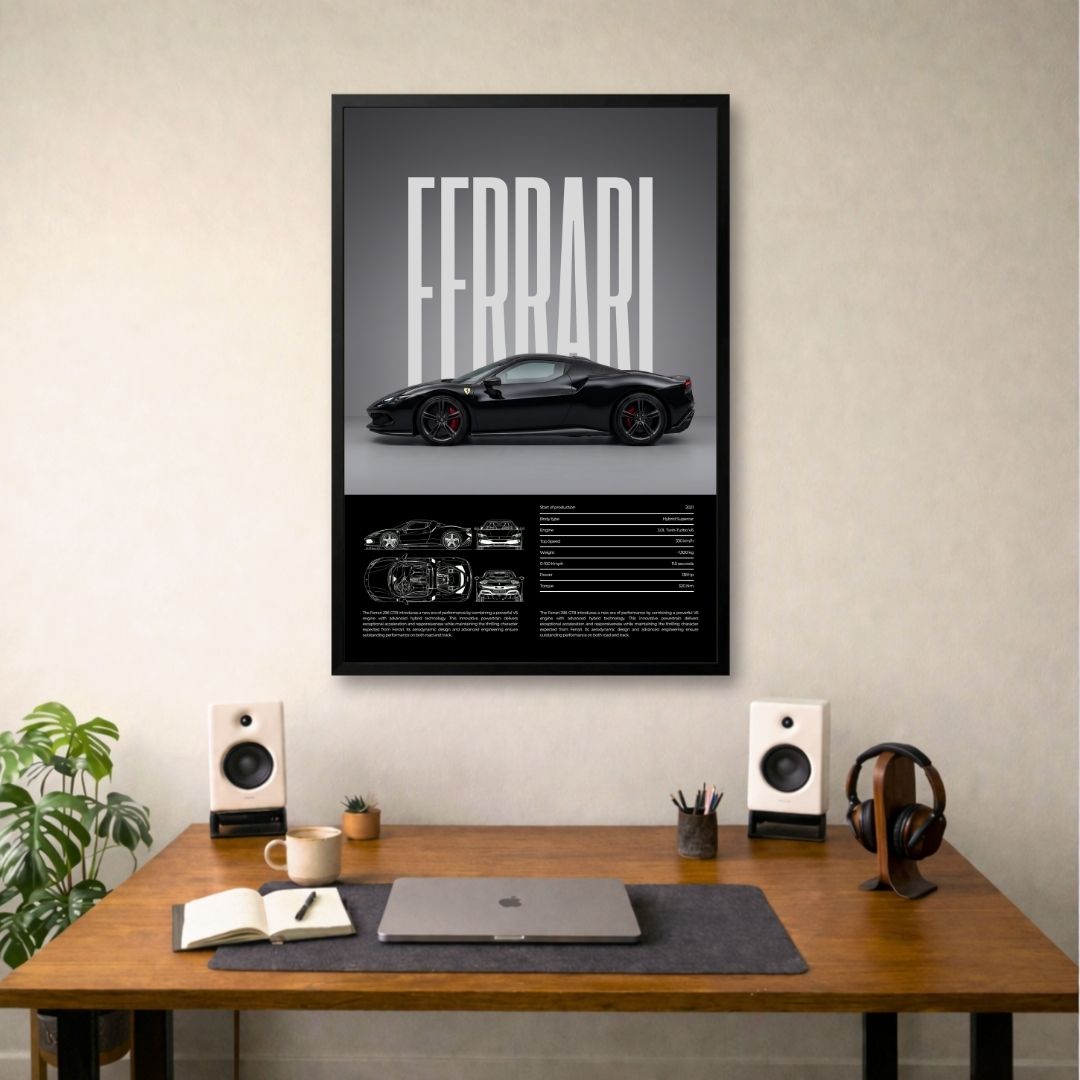 Prancing Ferrari Monochrome