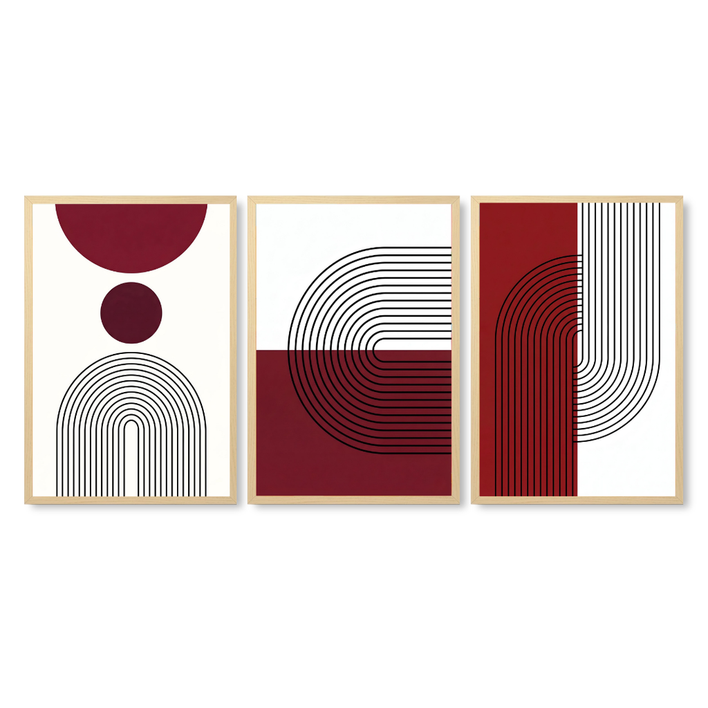 Burgundy Geometric Arches