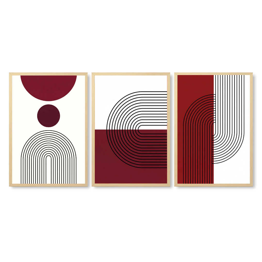 Burgundy Geometric Arches