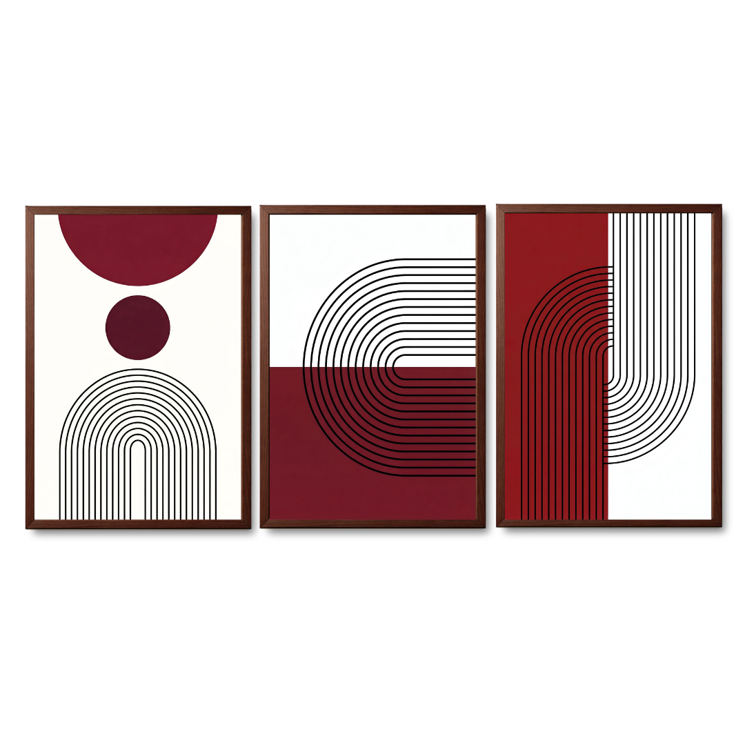 Burgundy Geometric Arches