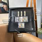 Dollar Roll Frame | 3D Shadow Box Frame | $100 Bill Replica | Shatterproof Glass