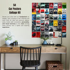 Automotive Collage Poster | Set of 54 | Free Glue Dots | 4x6 inch