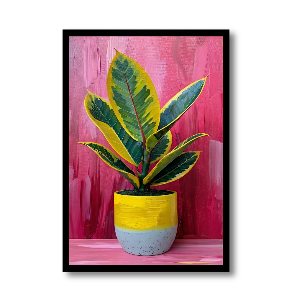 Neon Botanical Still