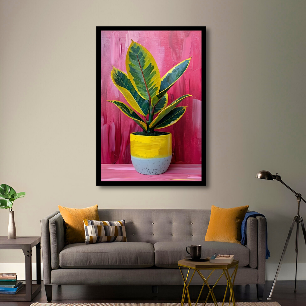 Neon Botanical Still