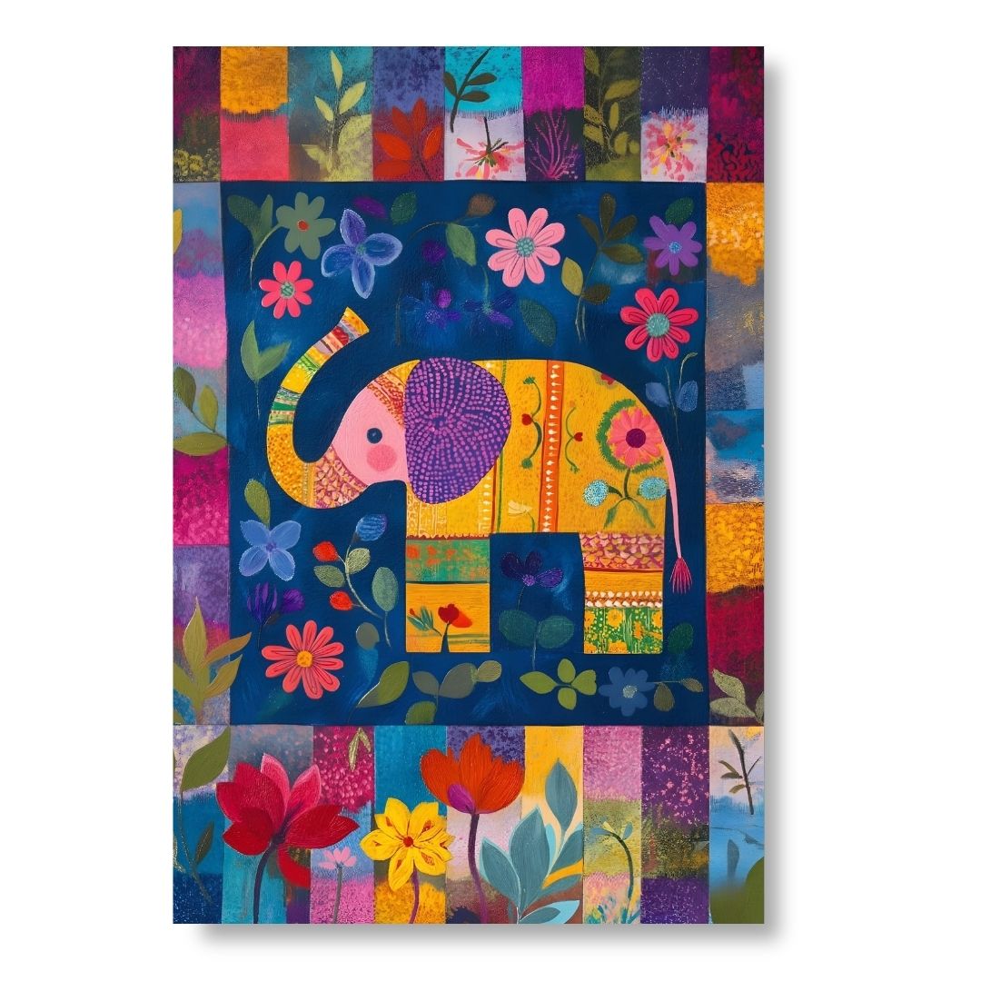 Artistic Elephant Mosaic