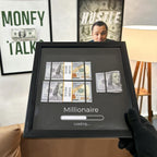 Millionaire Loading | 3D Shadow Box Frame | $100 Bill Replica | Shatterproof Glass