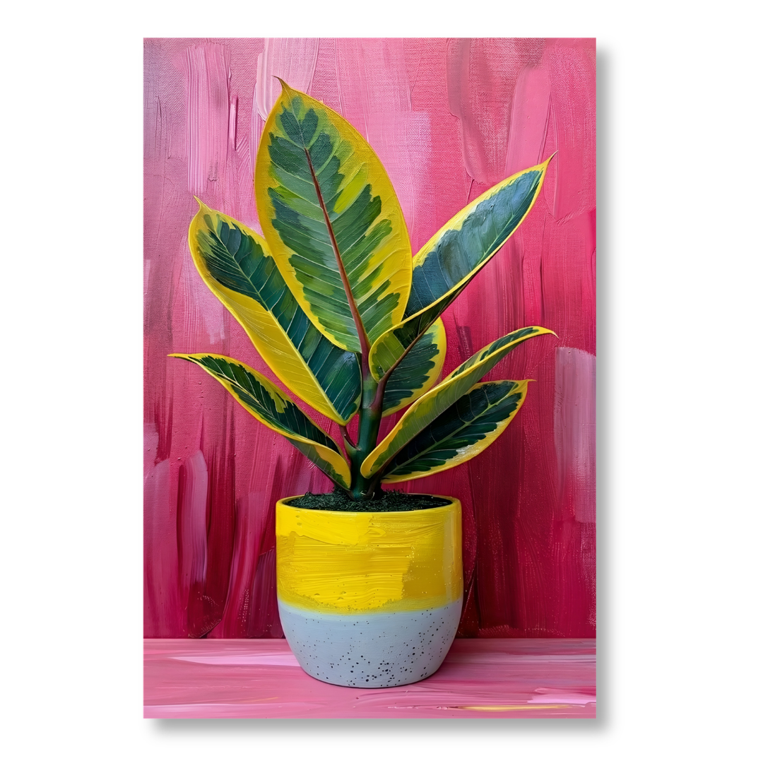 Neon Botanical Still