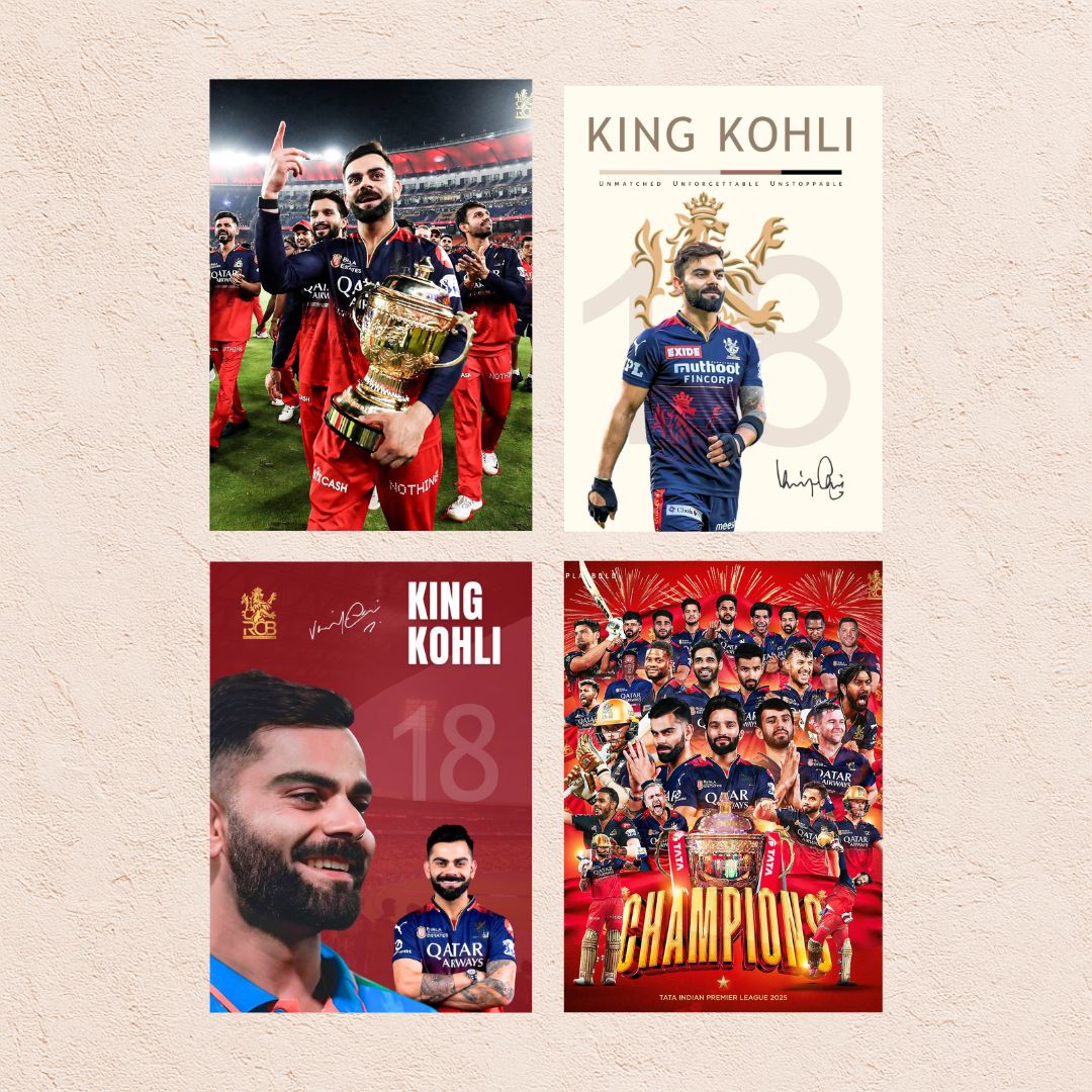 RCB Poster Set | Set of 4 | With Adhesive |