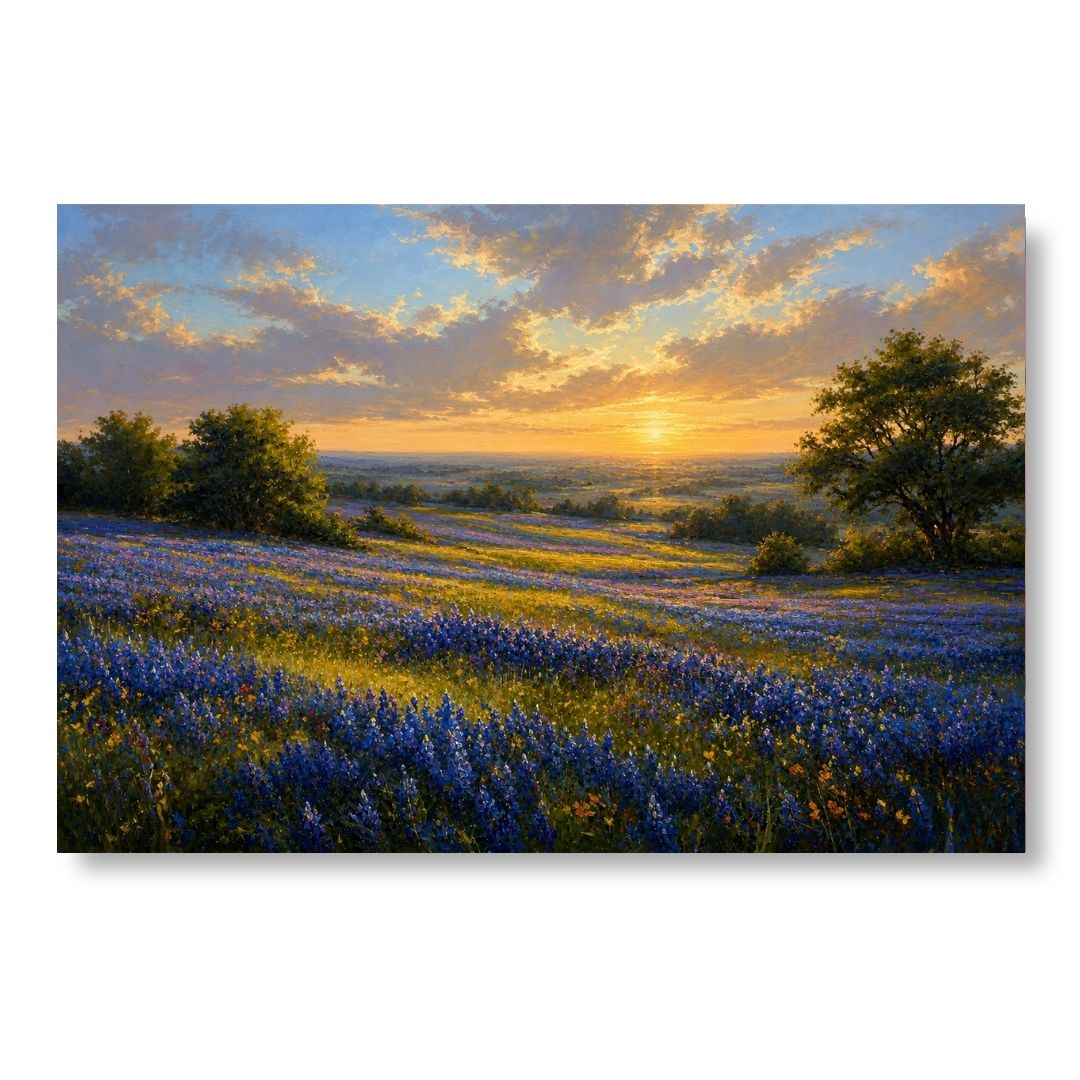 Bluebonnet Valley Sunset