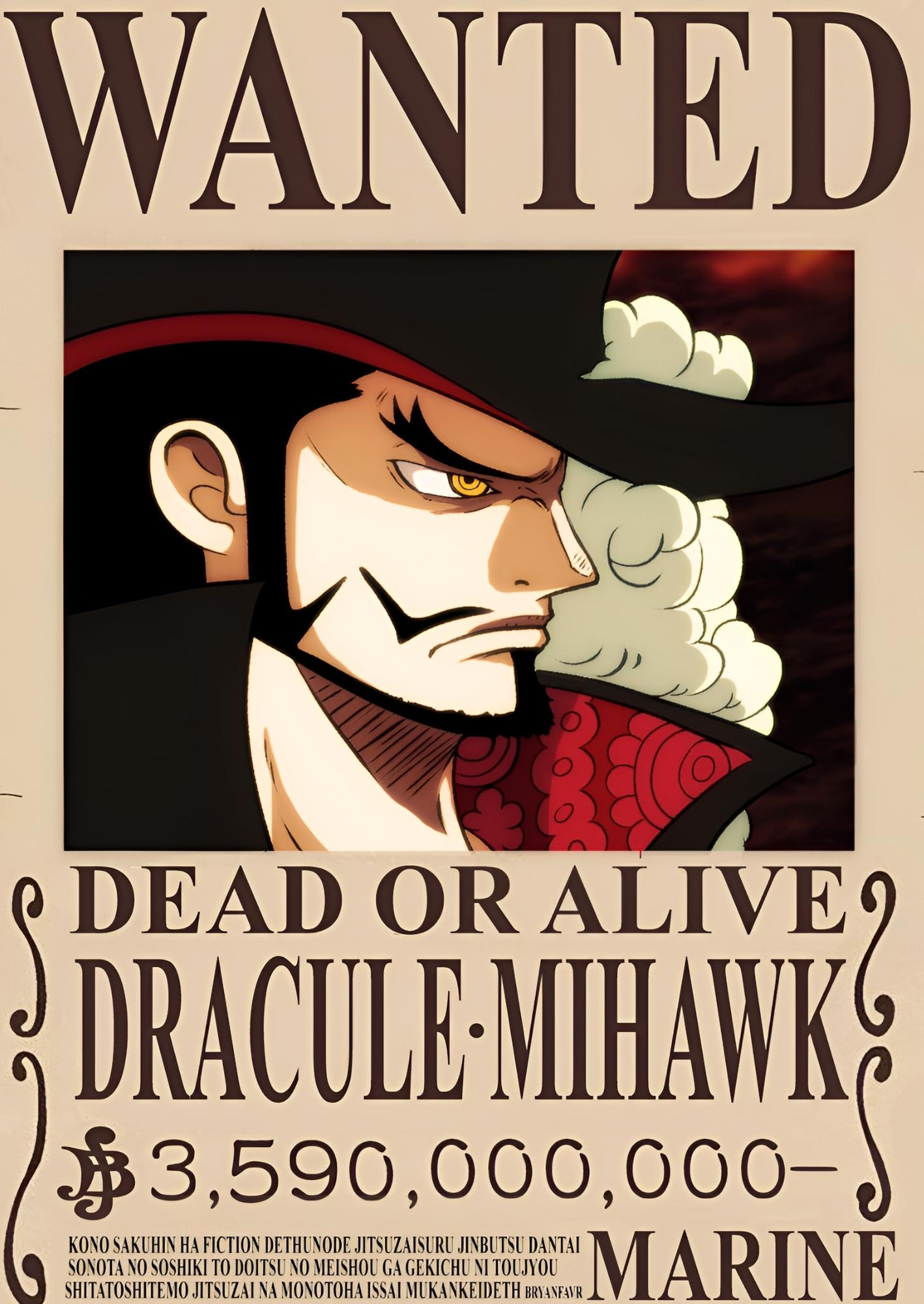 Wanted Legacy Dracule Mihawk: One Piece