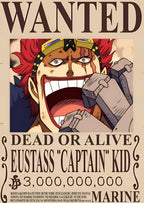 Wanted Legacy Eustass "CAPTAIN" Kid: One Piece