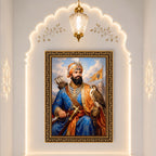 Guru Gobind Singh Ji With Falcon