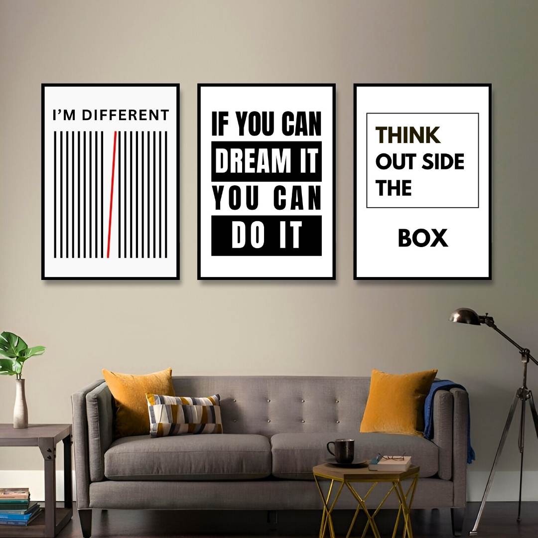 Think Different. Dream Big. Break the Box | SET OF 3 FRAMES