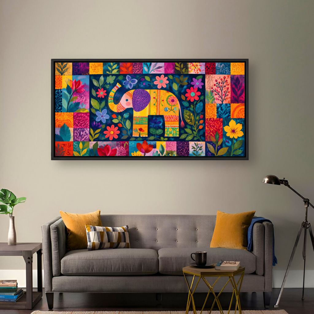 Colorful Folk Art Elephant