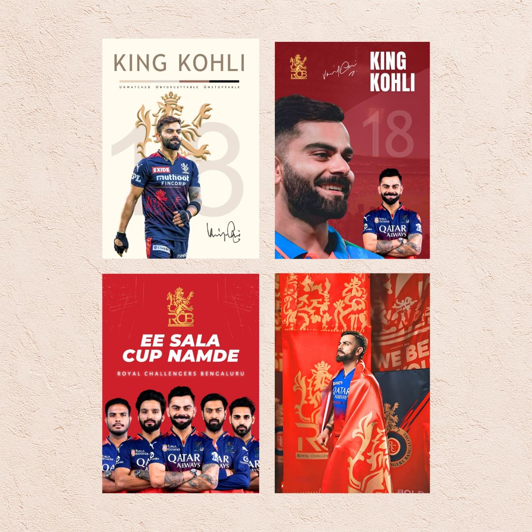 RCB Poster Set | Set of 4 | With Adhesive |