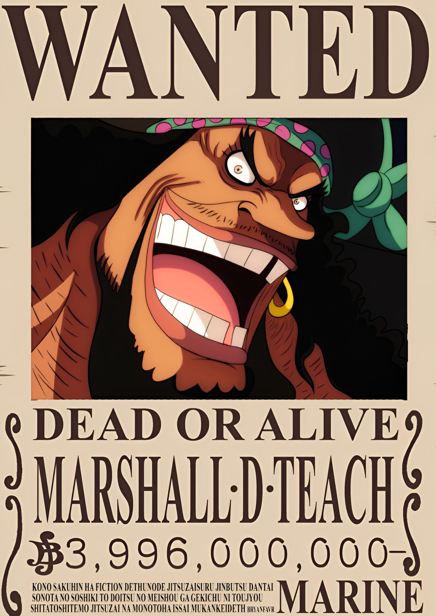 Wanted Legacy Marshall D Teach: One Piece