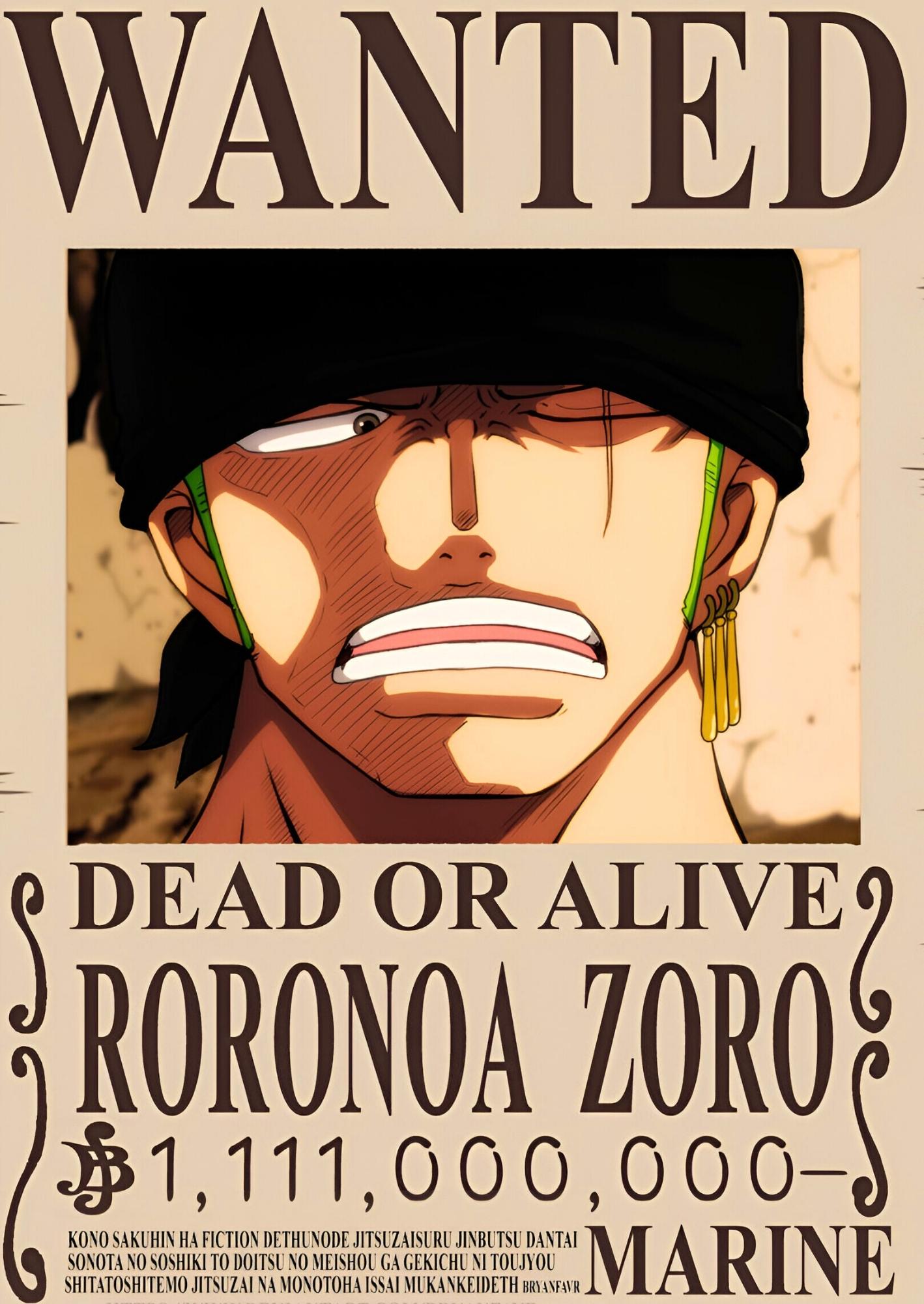 Wanted Legacy Roronoa Zoro: One Piece