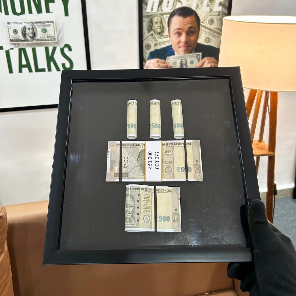 Rupee Roll Frame | 3D Shadow Box Frame | ₹500 Bill Replica | Shatterproof Glass