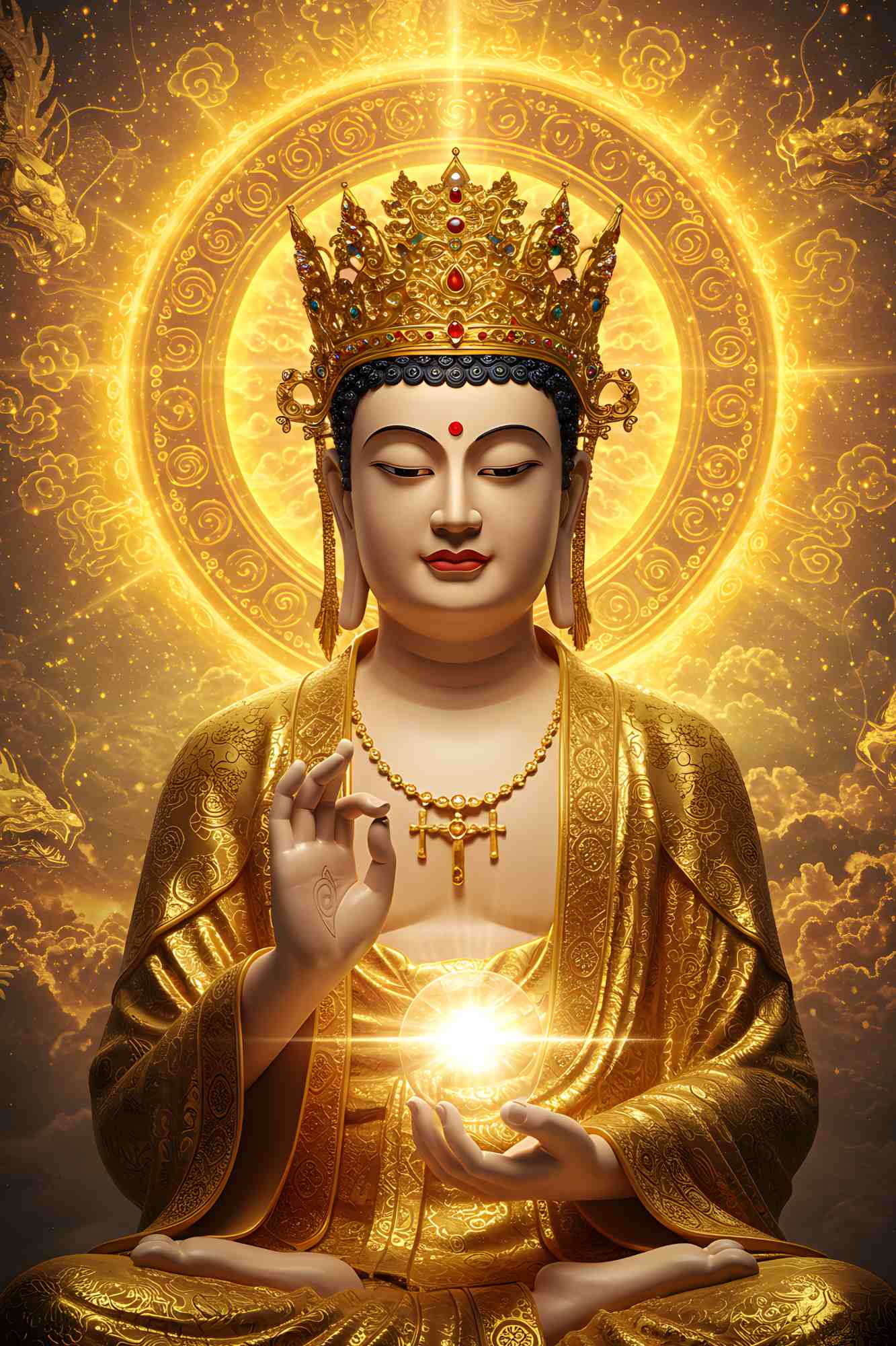 Golden Radiance – Divine Buddha