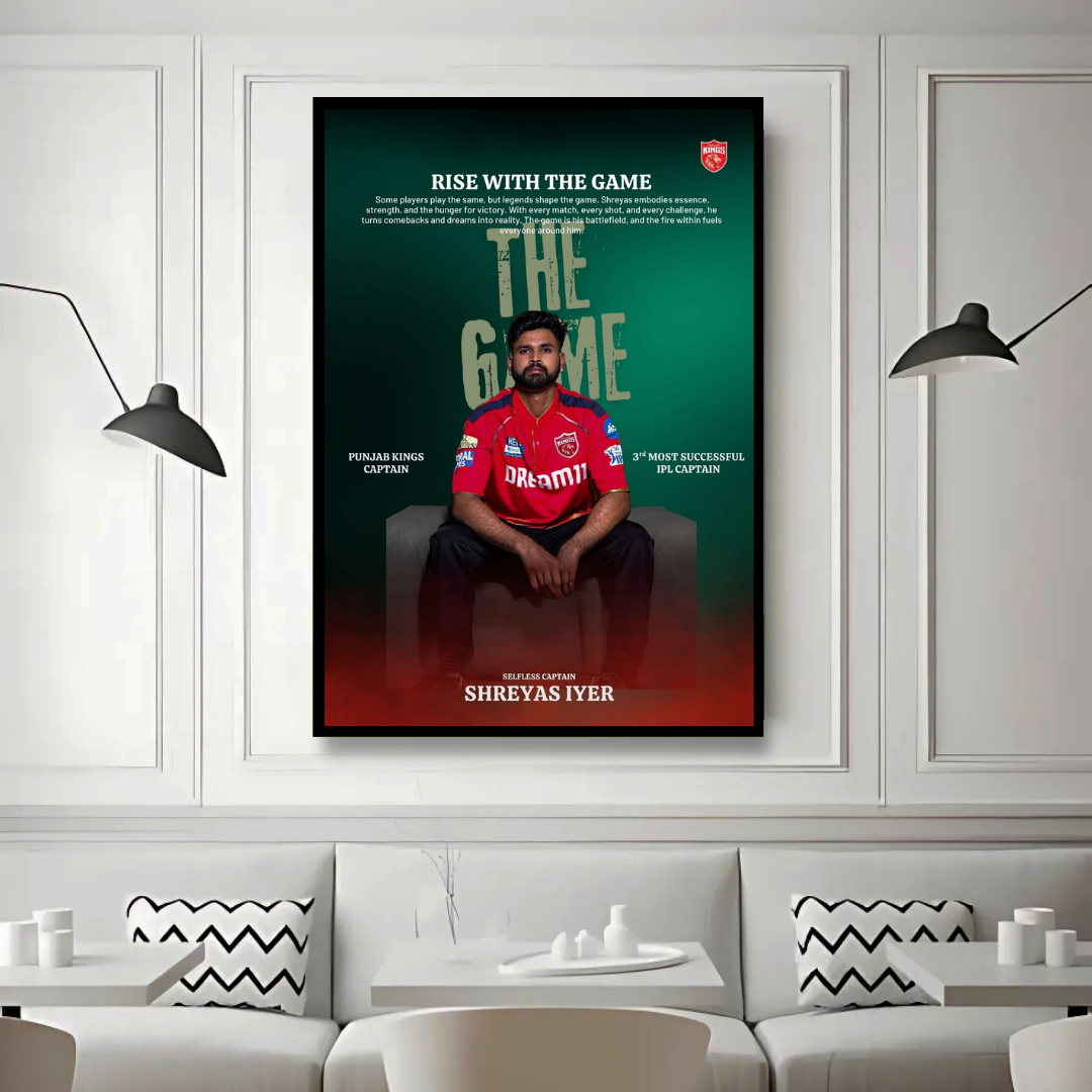 RISE WITH THE GAME – Shreyas Iyer Leadership Wall Art