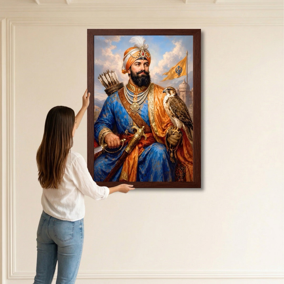 Guru Gobind Singh Ji With Falcon