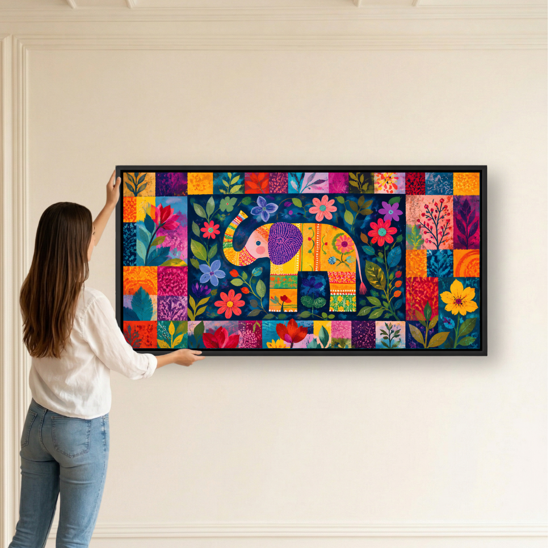 Colorful Folk Art Elephant