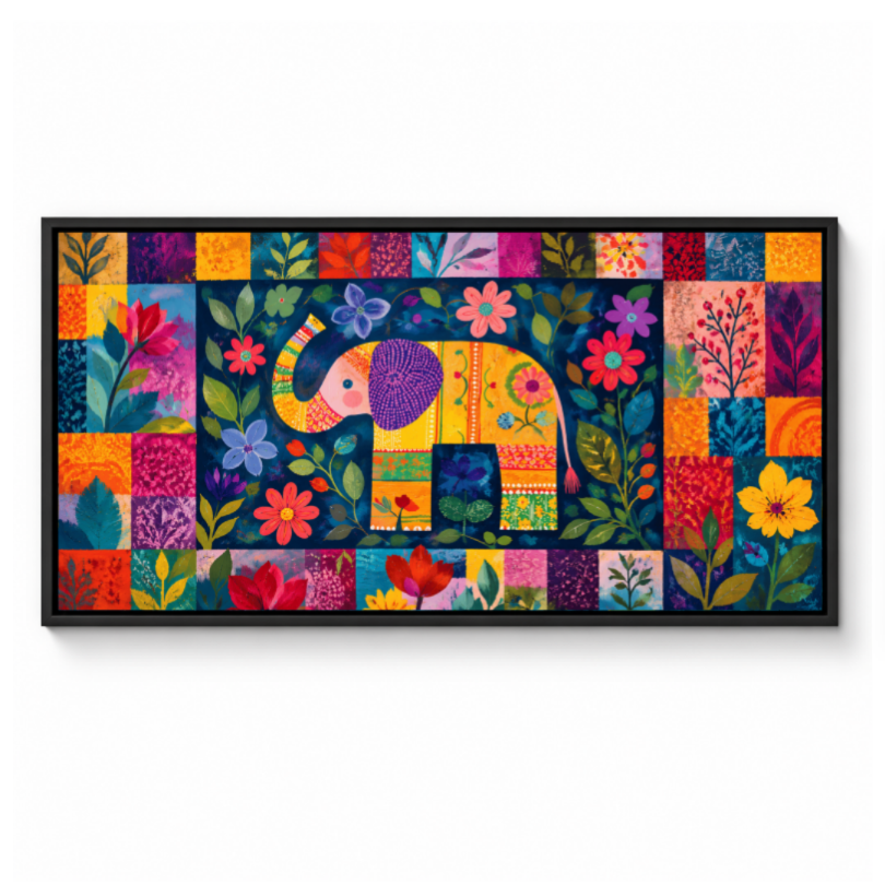Colorful Folk Art Elephant