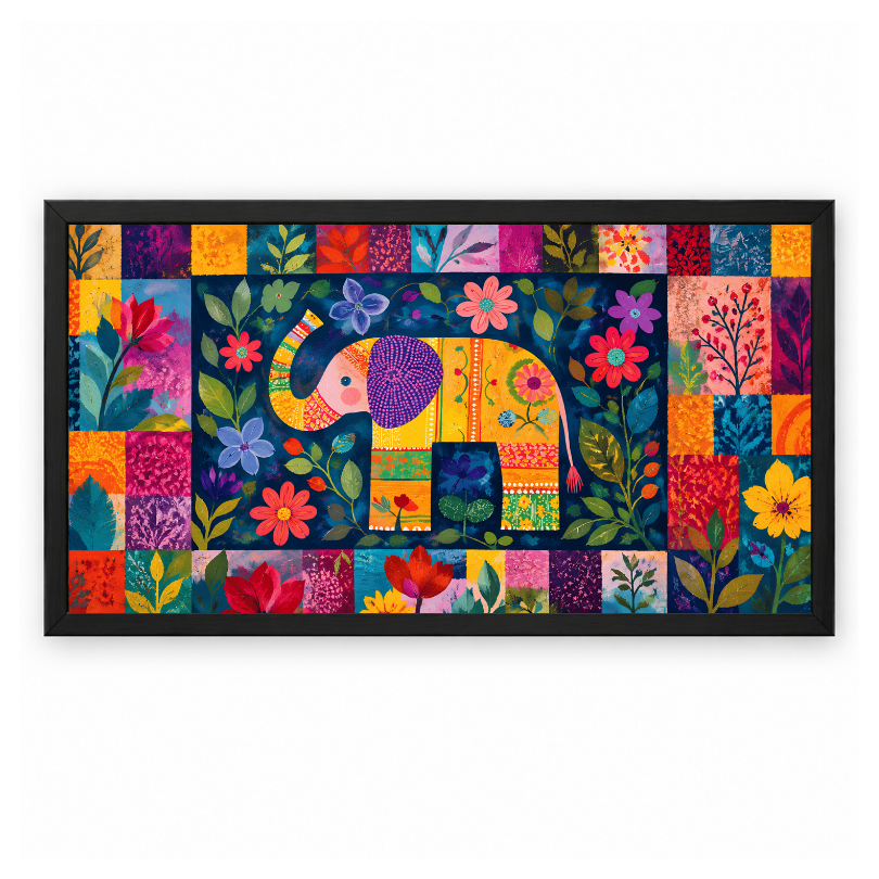 Colorful Folk Art Elephant