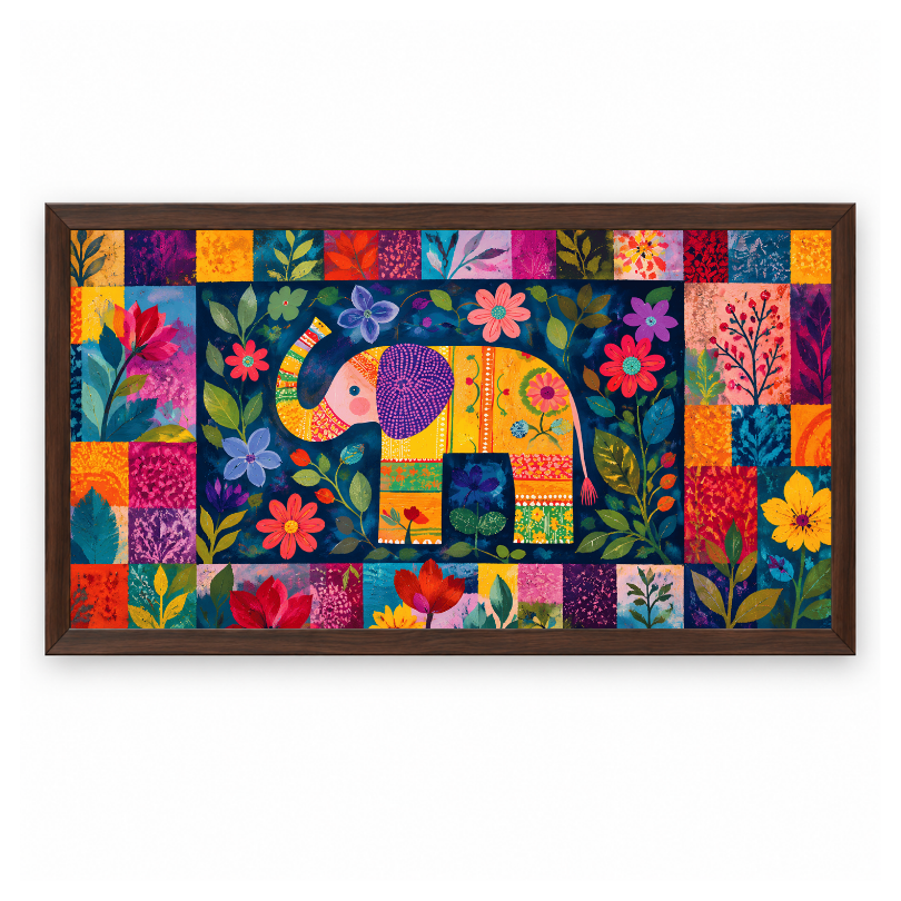 Colorful Folk Art Elephant