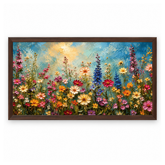 Colorful Wildflower Meadow Painting – Candid Apricot