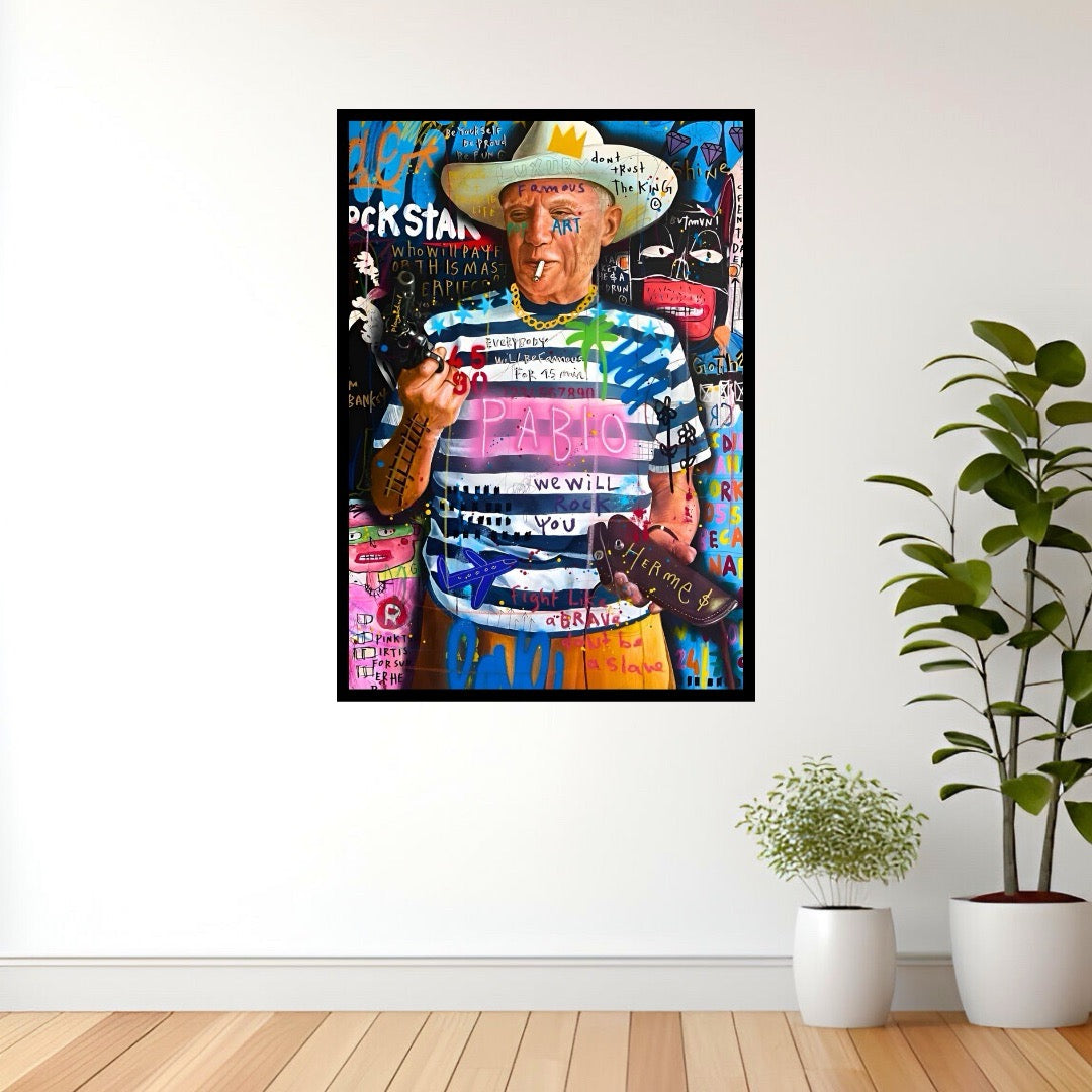 Cowboy Pose Pablo: Graffiti Masterpiece