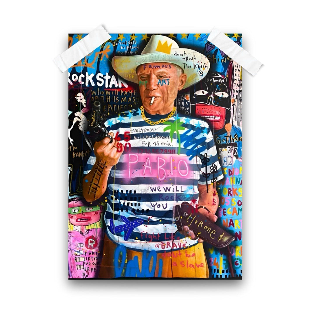 Cowboy Pose Pablo: Graffiti Masterpiece