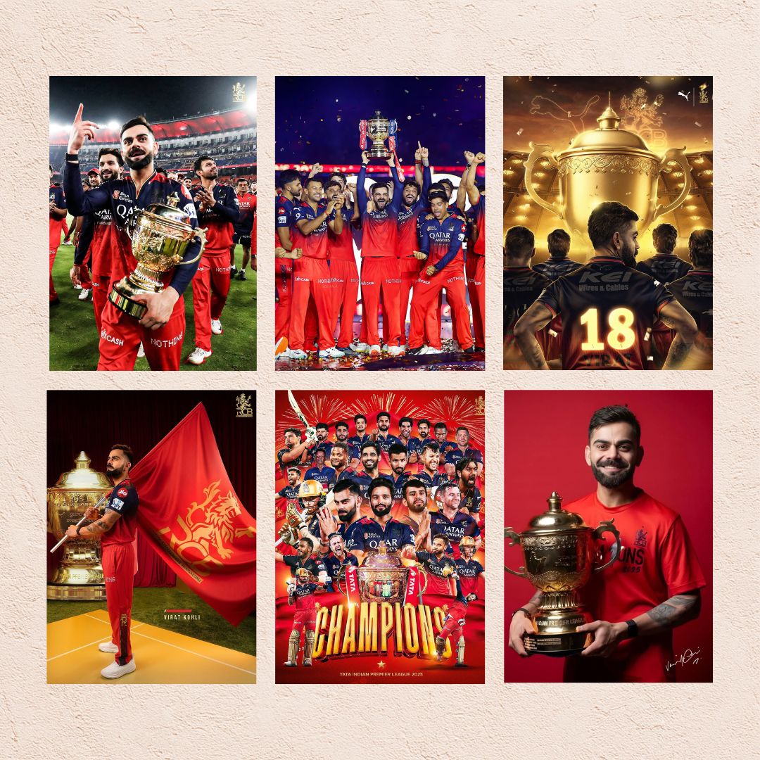 RCB Poster Set | Set of 6 | With Adhesive |