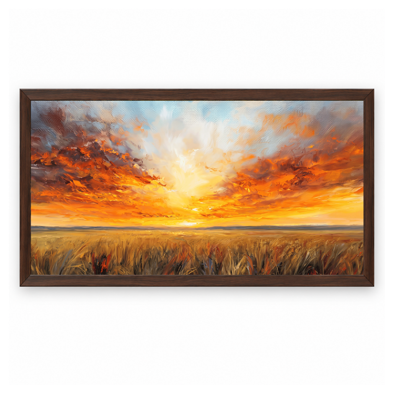 Fiery Golden Horizon Sunset