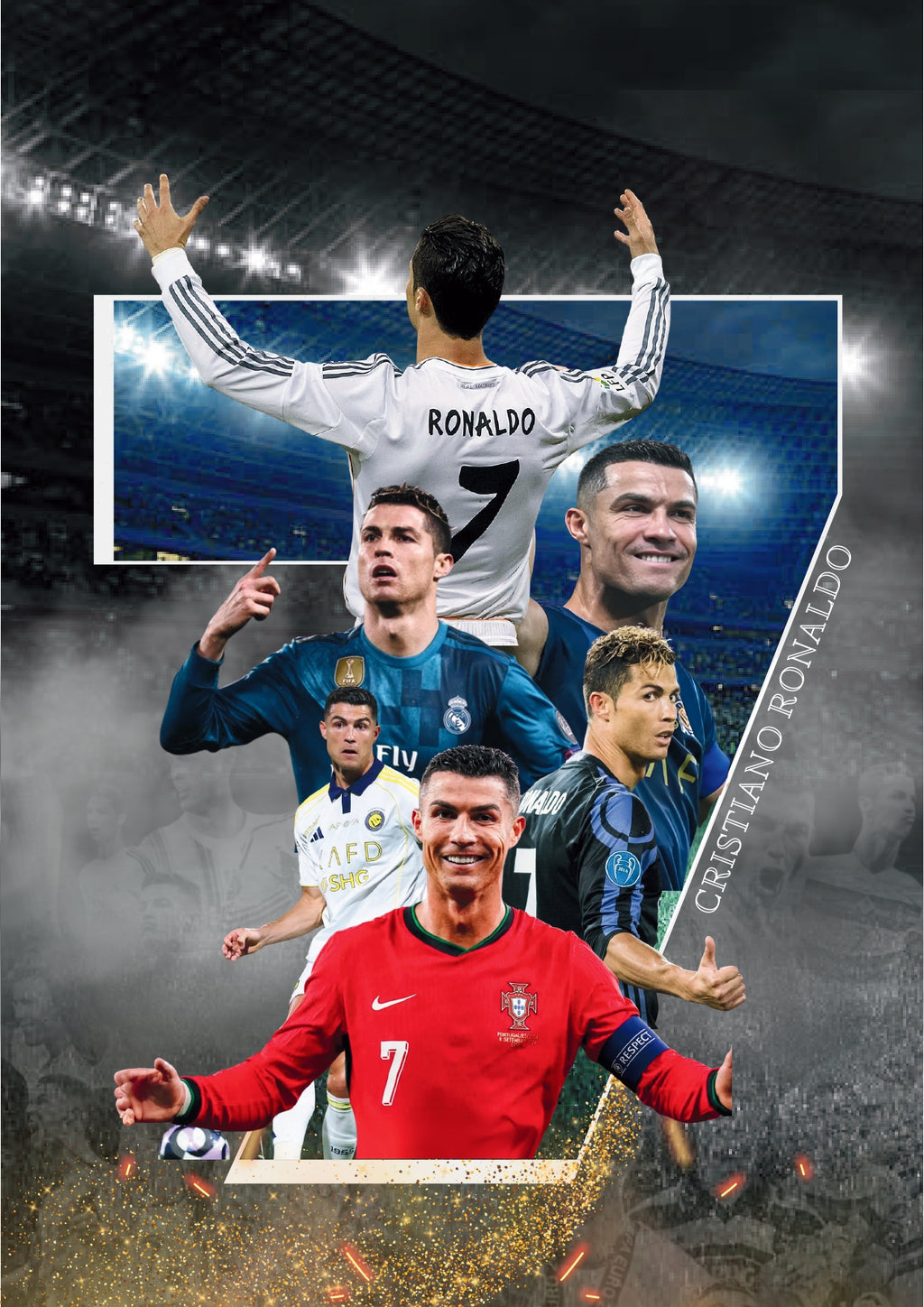 CRISTIANO RONALDO |  SET OF 8 POSTERS  | UNFRAMED