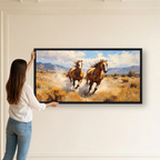 Galloping Horses Prairie Landscape - Image 2