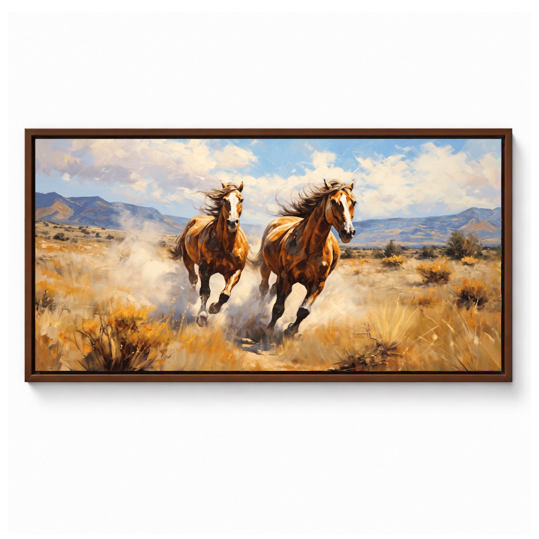 Galloping Horses Prairie Landscape - Image 4