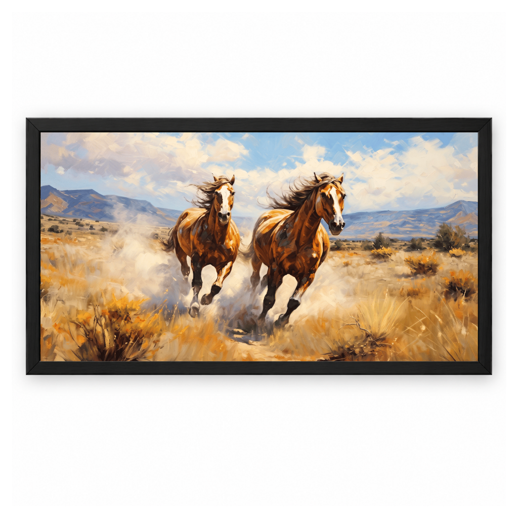 Galloping Horses Prairie Landscape - Image 5