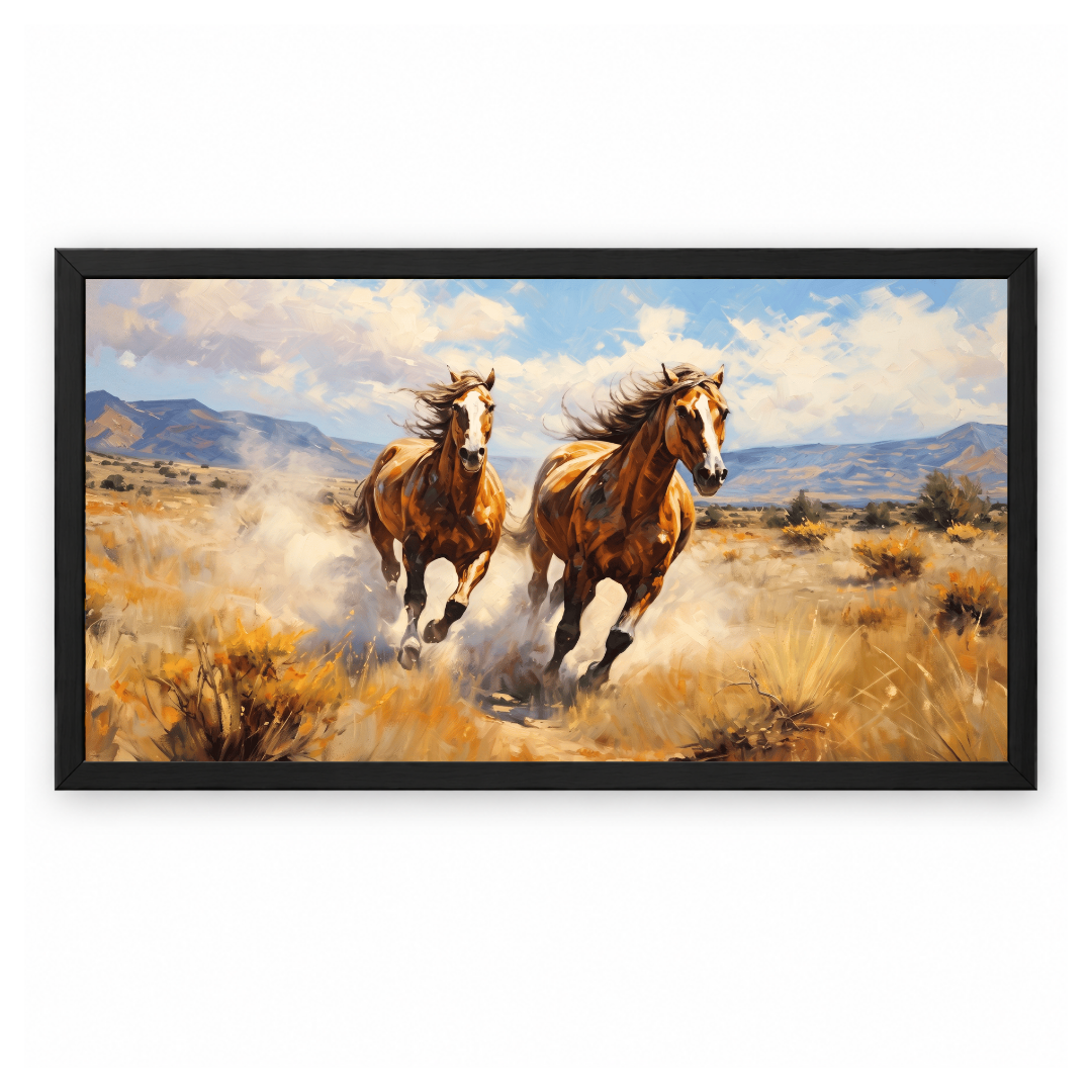 Galloping Horses Prairie Landscape - Image 5