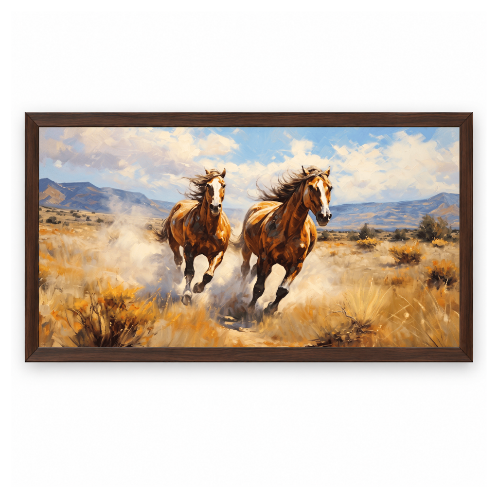 Galloping Horses Prairie Landscape - Image 6