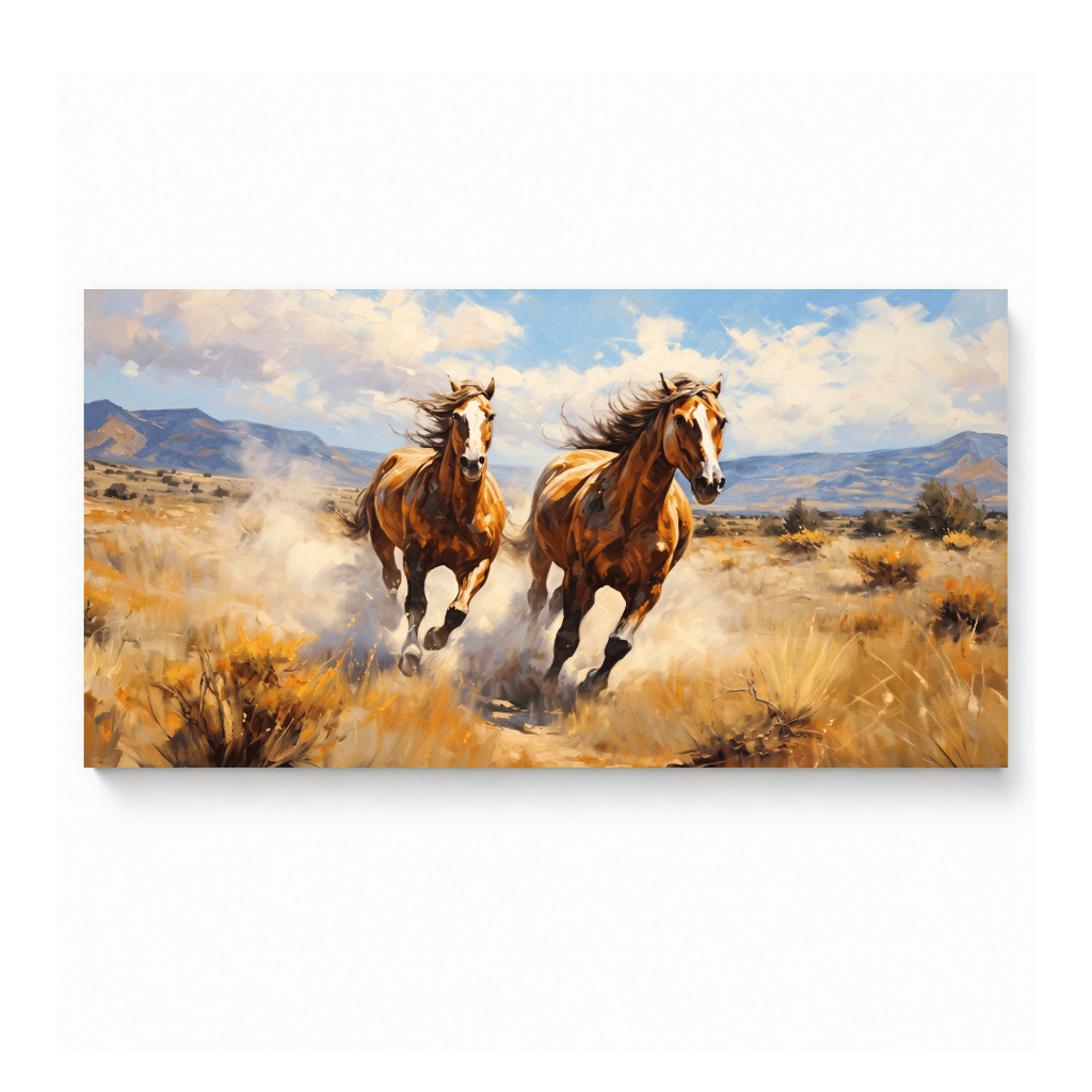 Galloping Horses Prairie Landscape - Image 7