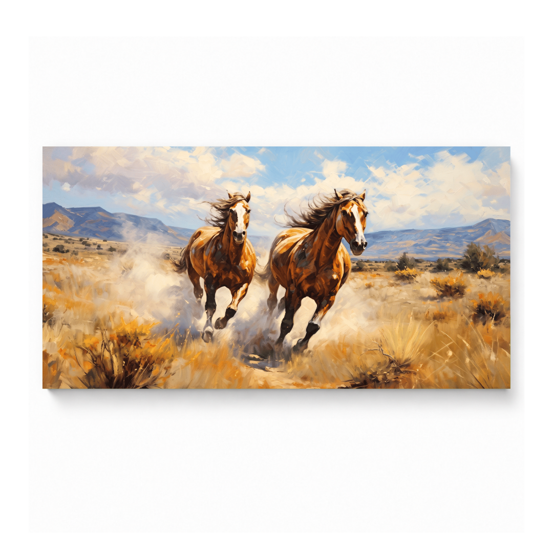 Galloping Horses Prairie Landscape - Image 7