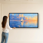 Golden Sunset Sailing Boat