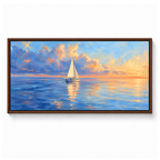Golden Sunset Sailing Boat