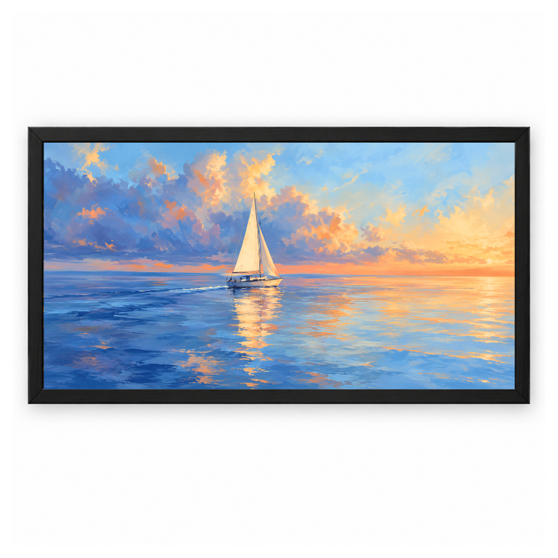 Golden Sunset Sailing Boat