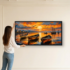 Golden Harbor Boats Sunset