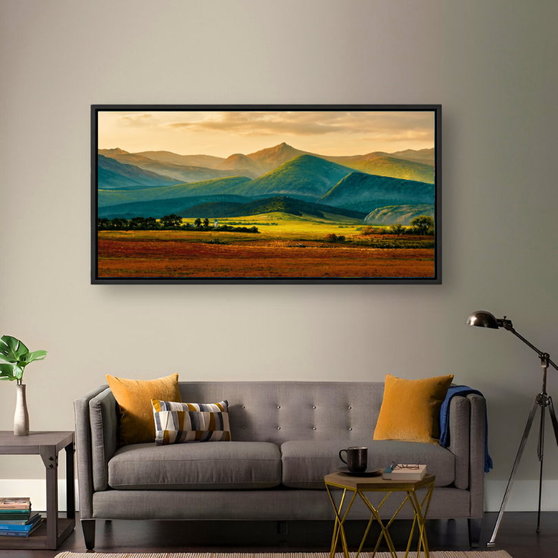 Golden Mountain Valley Landscape