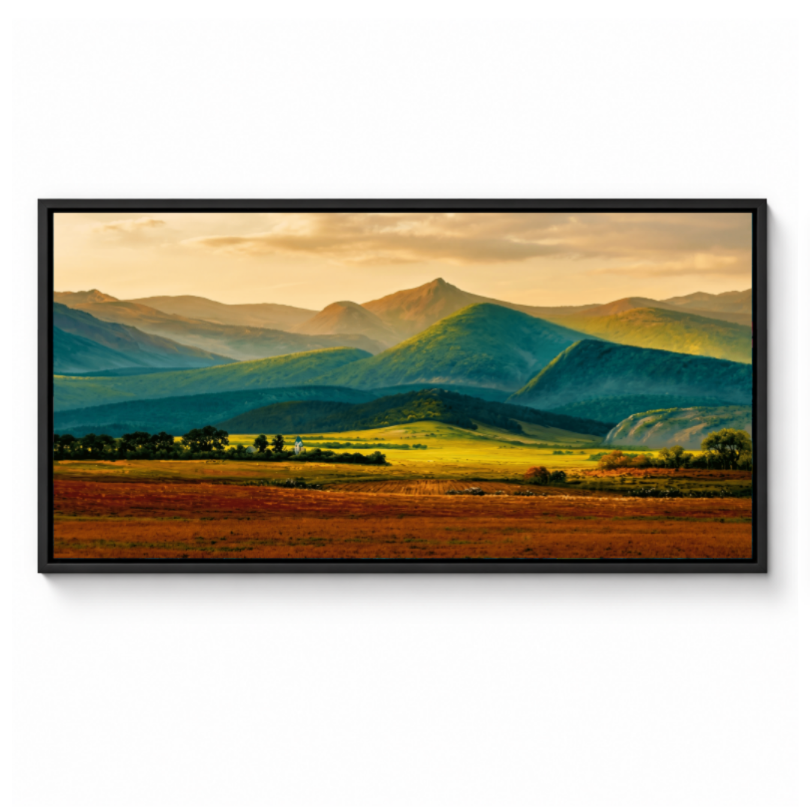 Golden Mountain Valley Landscape
